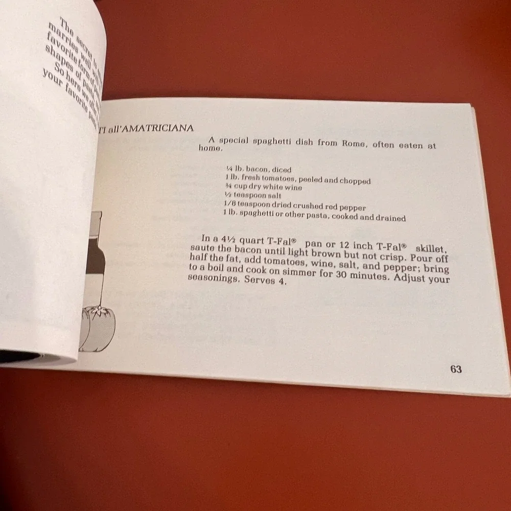Vtg 1975 The T-Fal Cookbook Malcolm R Hebert Softcover French‎ Italian Recipes